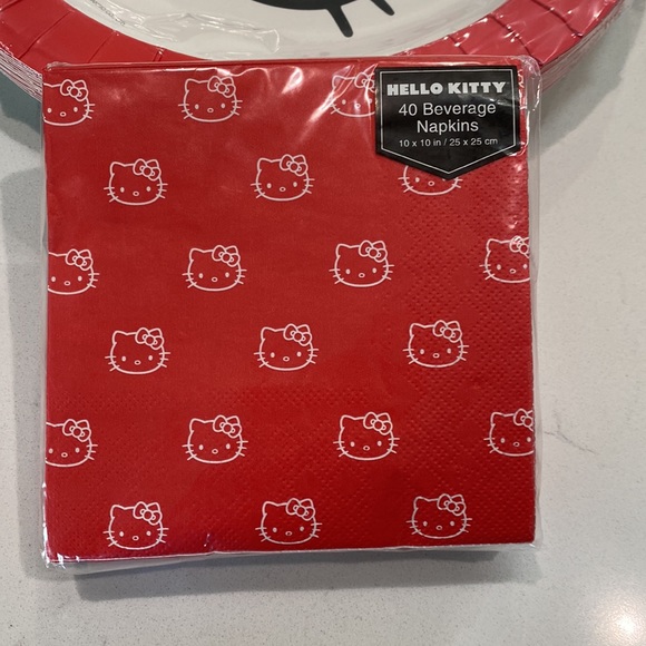 Hello Kitty Party Plates & Napkin Set | Red Birthday - Picture 3 of 4